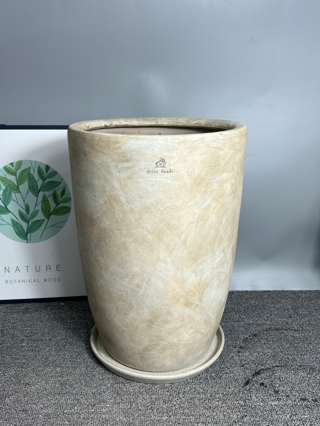 Elegant Egyptian Marble Slate Beige Ceramic Pots | Dubai & Abu Dhabi - Image 3