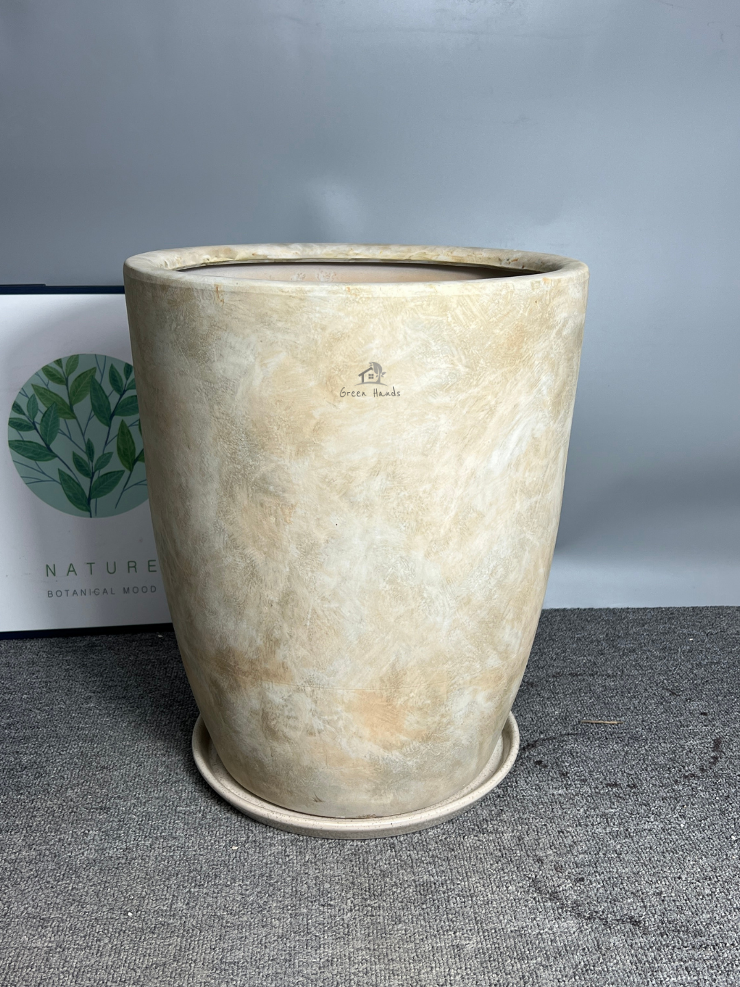 Elegant Egyptian Marble Slate Beige Ceramic Pots | Dubai & Abu Dhabi - Image 2